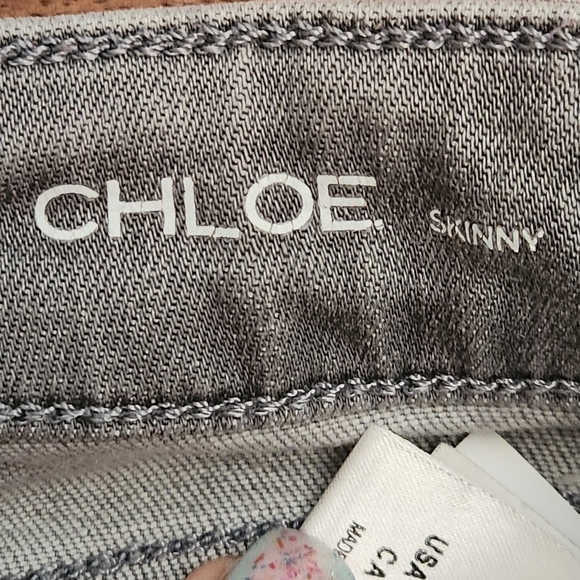 Dl1961 Chloe Skinny Frayed Hem Jeans Size 2 Color Grey or Howl - Picture 8 of 16